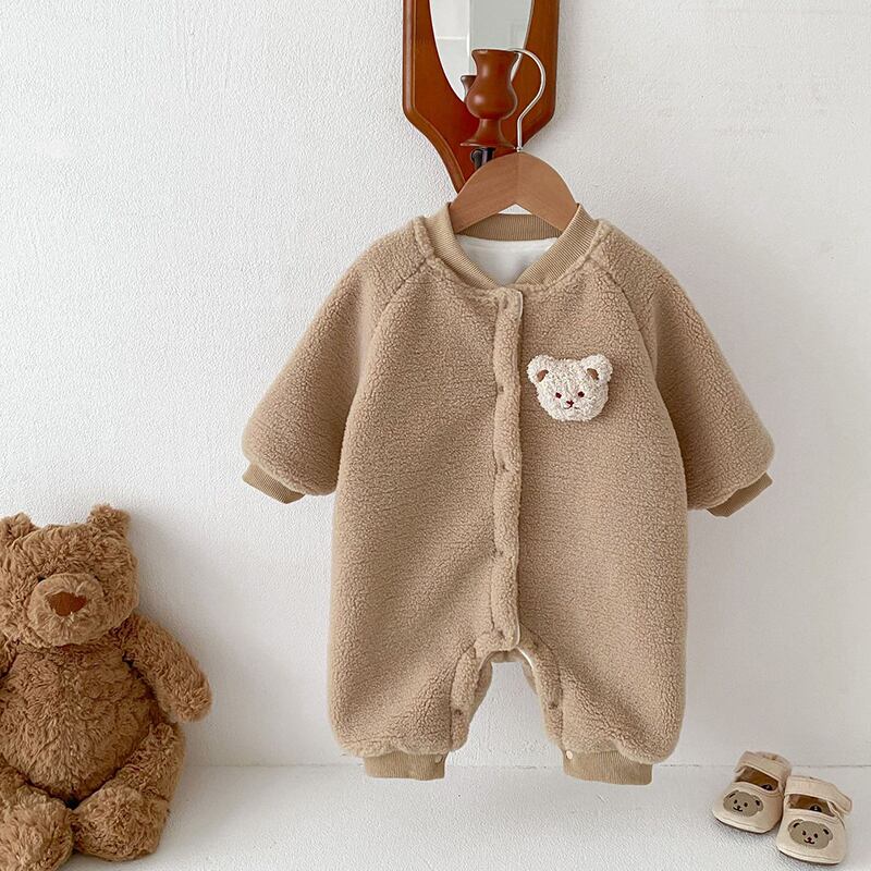 【BABY&KID】冬新作熊さん付けモフモフオールインワン　全3色SK11370