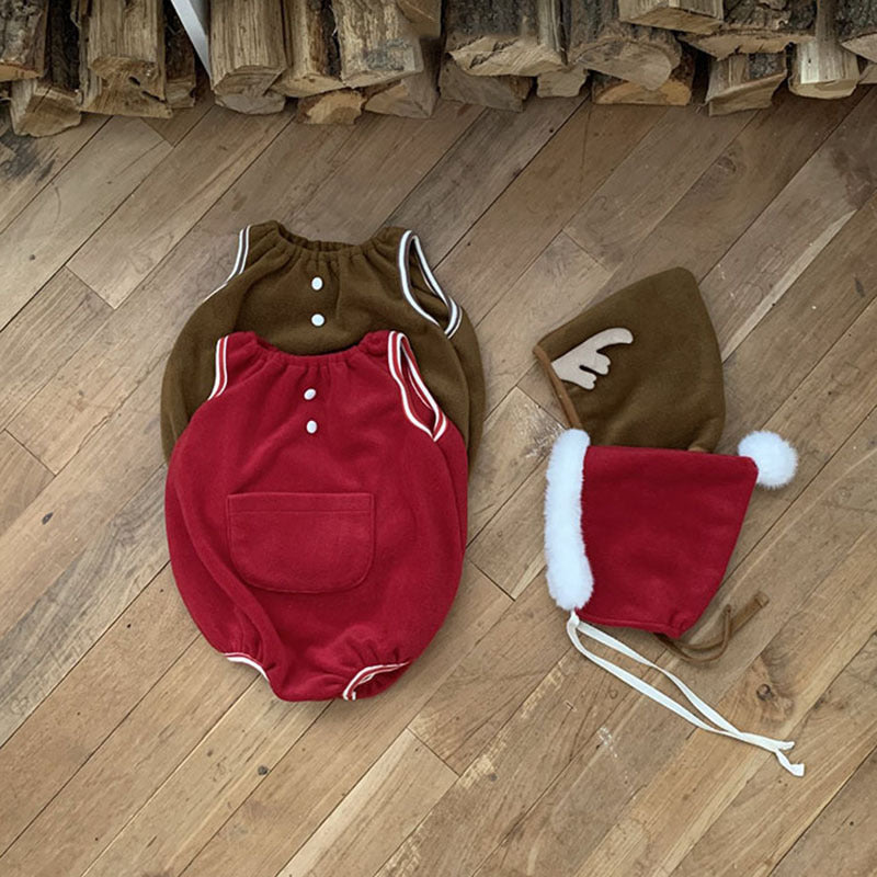 【BABY】とんがり帽子あったかノースリーブロンパースSK103107