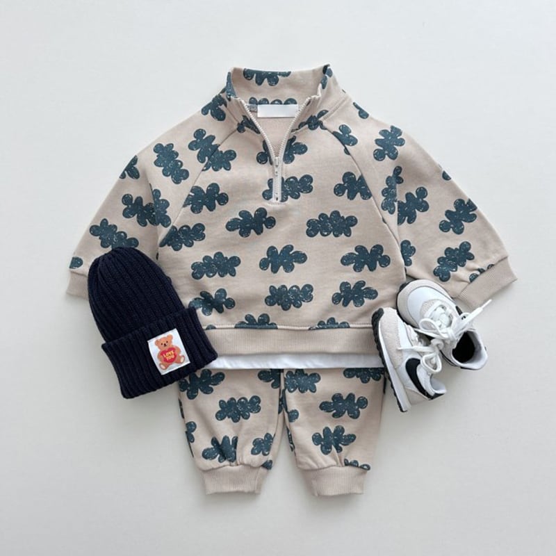 【BABY&KID】雲柄プリントセットアップ　全3色SK11398
