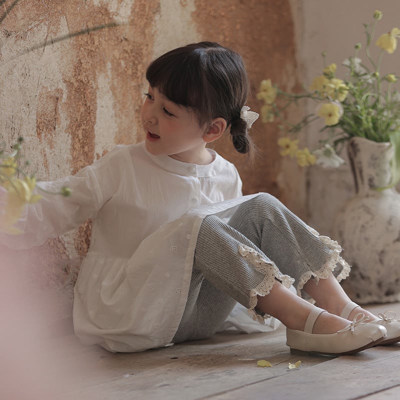 【BABY&KID】無地レース付きフレアパンツSK062005