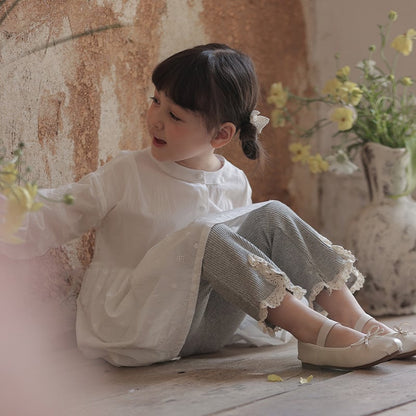 【BABY&KID】無地レース付きフレアパンツSK062005
