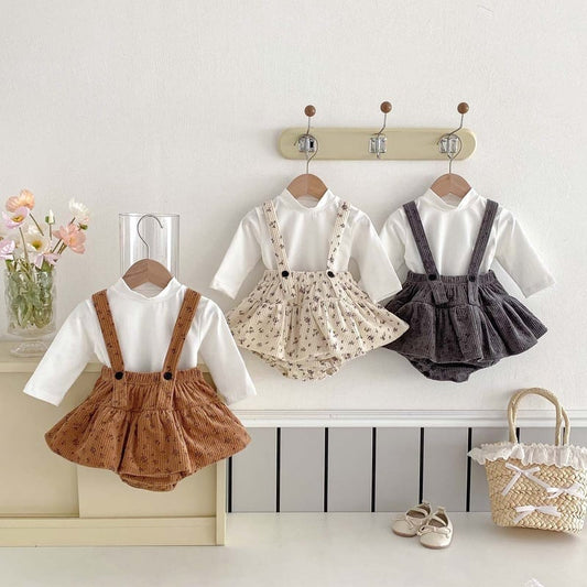 【BABY】コーデュロイ小花柄サロペットSK031508
