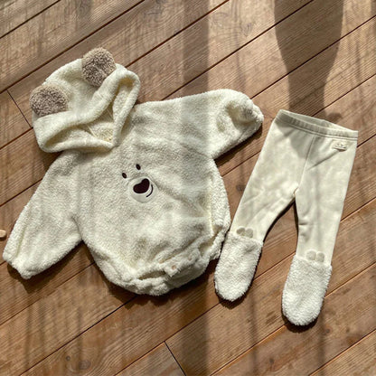【BABY】熊耳フード付きロンパースorレギンス　SK11345