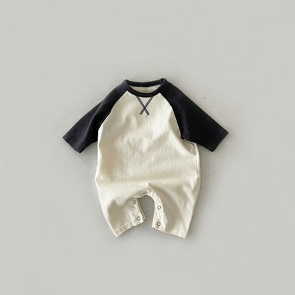 【BABY】シンプルバイカラーロンパースSK11357