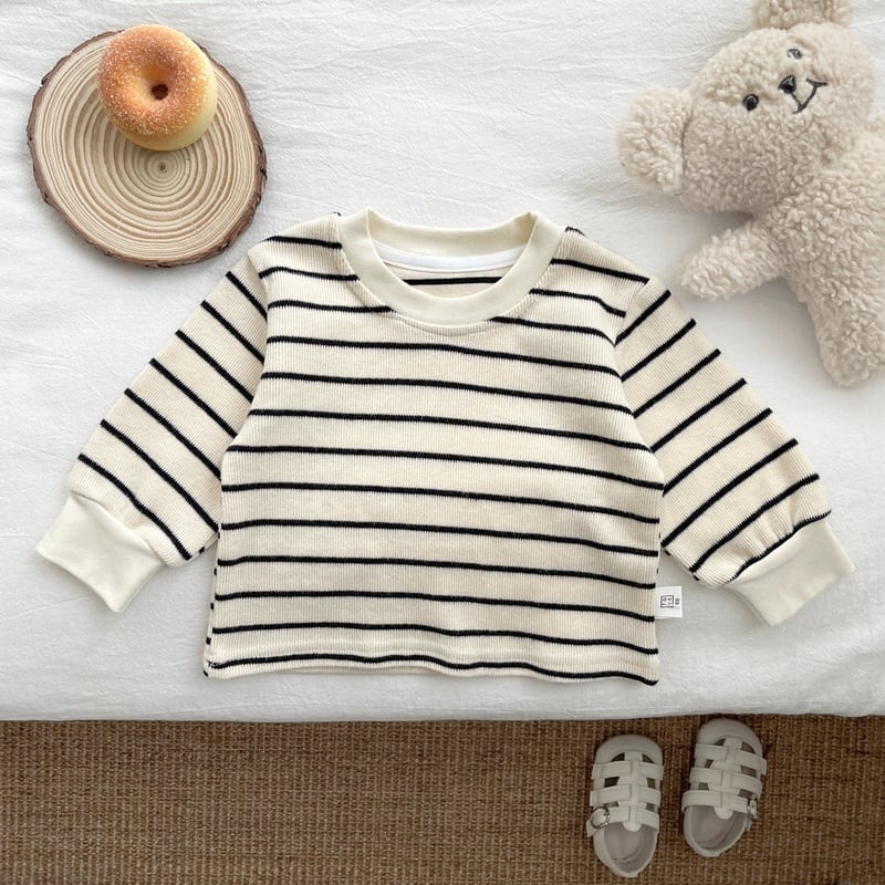 【BABY】デニムノースリーブサロペット、ボーダーＴシャツSK051305