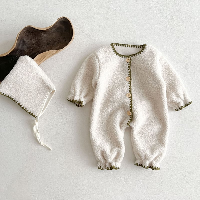 【BABY&KID】冬新作フリースボタン付きオールインワン　全2色SK11376