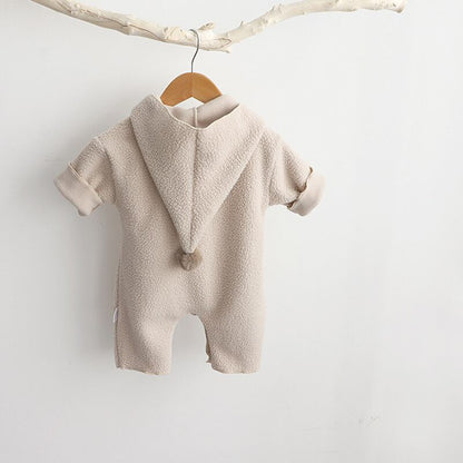 【BABY】冬新作帽子付けフリース長袖オールインワン　全1色SK11384