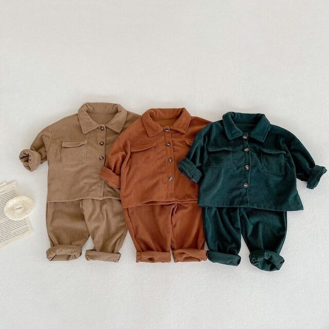 【BABY&KID】コーデュロイロールカラーセットアップSK031001