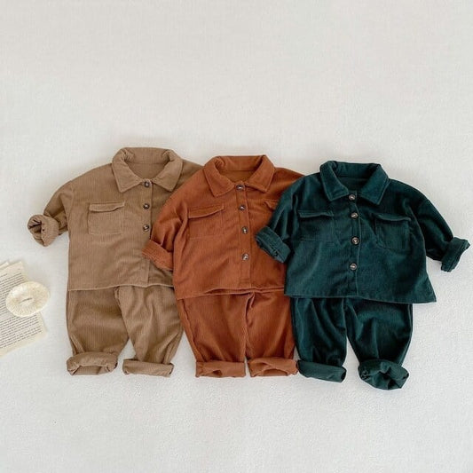 【BABY&KID】コーデュロイロールカラーセットアップSK031001