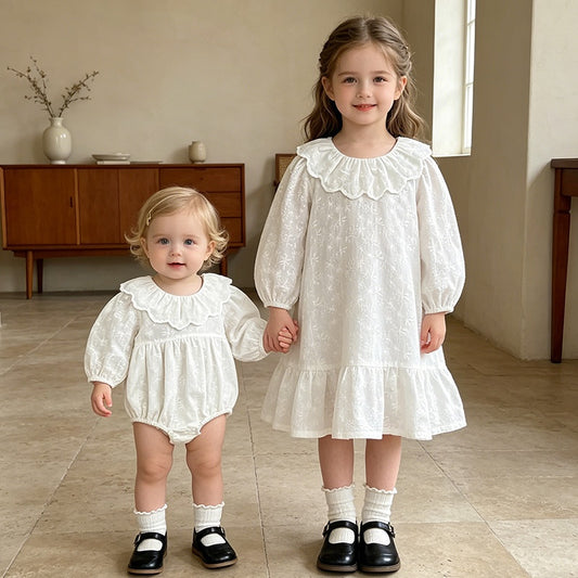 【BABY&KID】Round Neck Embroidered Romper, Dress SK107920