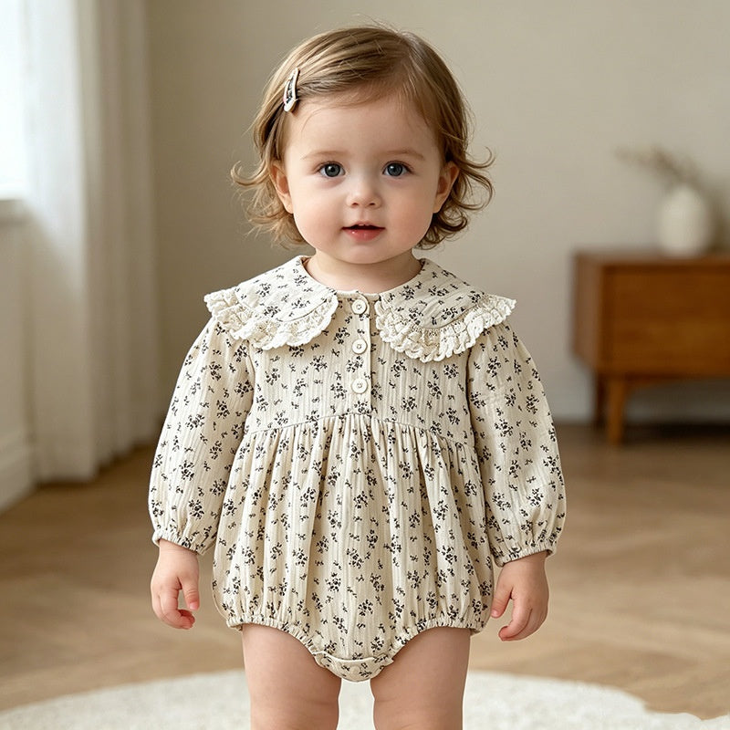 【BABY&KID】コットン小花柄ロンパース、ワンピースSK107919