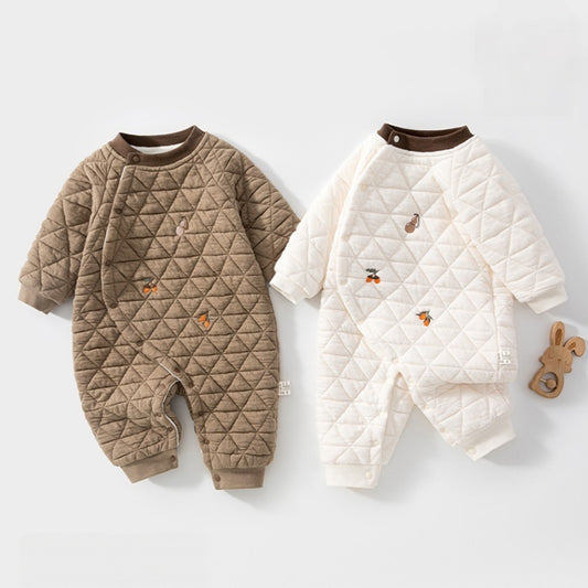【BABY】冬新作レトロダイヤ柄刺繍カバーオールSK108209