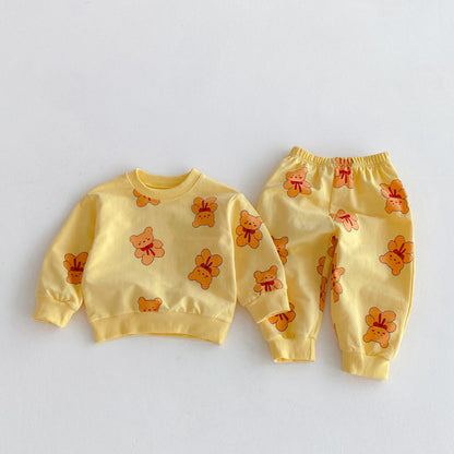 【BABY&KID】かわいいくまプリントセットアップSK092929