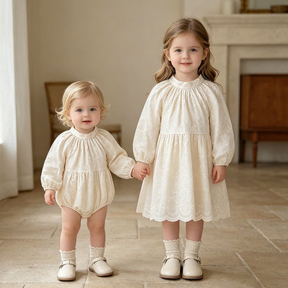 【BABY&KID】蝶結び刺繍ロンパース、ワンピースSK107915