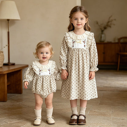 【BABY&KID】フレンチ小花柄ロンパース、ワンピースSK107917