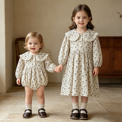 【BABY&KID】コットン小花柄ロンパース、ワンピースSK107919