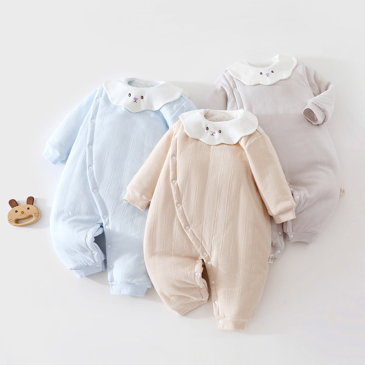 【BABY】冬新作丸襟刺繍キルティングカバーオールSK108215