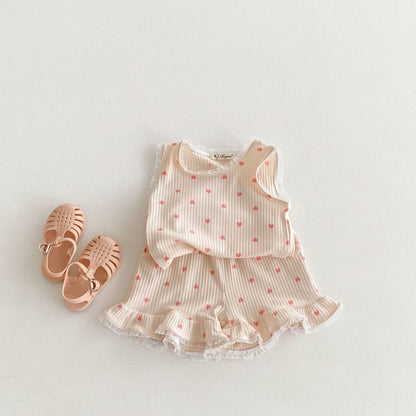 【BABY&KID】夏新作 レースハートセットアップSK080210