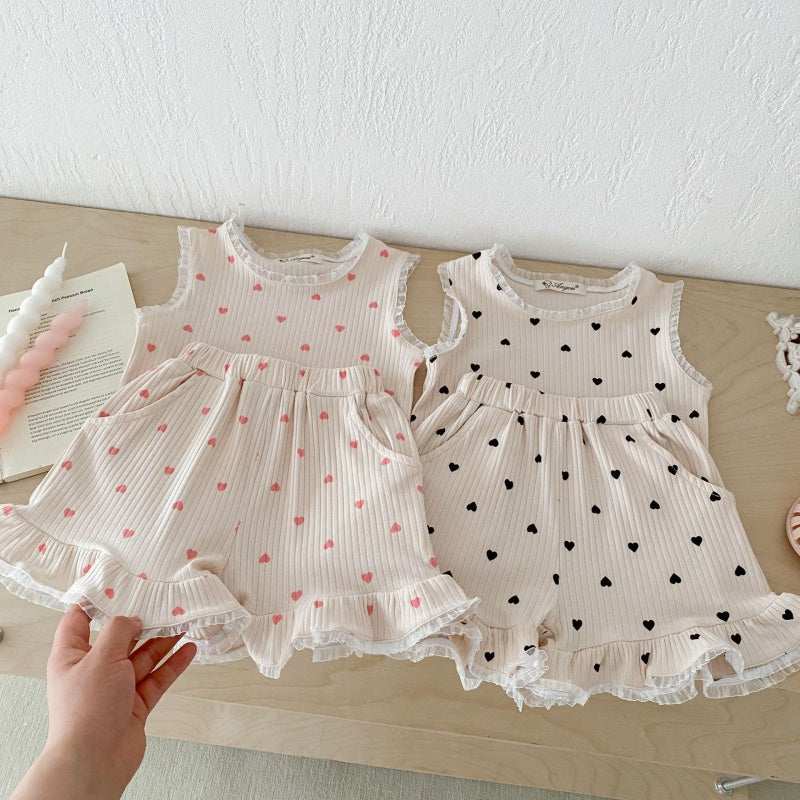 【BABY&KID】夏新作 レースハートセットアップSK080210