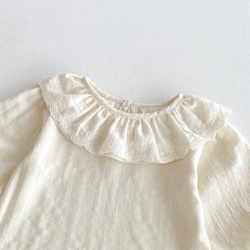 【BABY&KID】カバーオールサロペット＆レース襟インナー2点セットSK092322