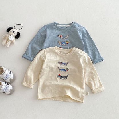 【BABY&KID】犬ロゴ長袖シャツSK030719