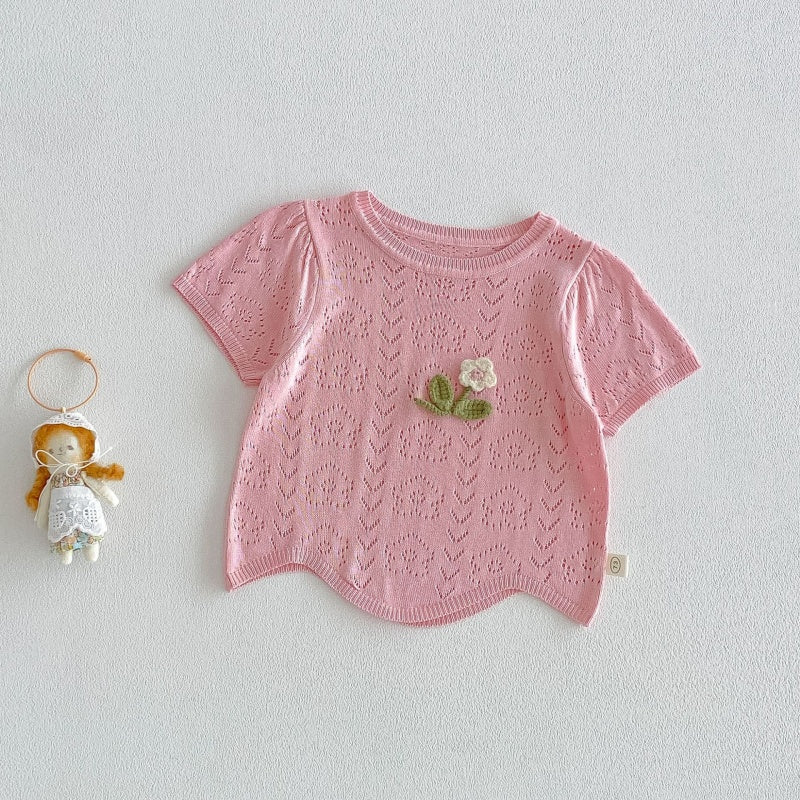 【BABY&KID】夏新作透かし編みトップスSK105518