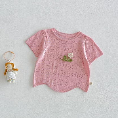 【BABY&KID】夏新作透かし編みトップスSK105518