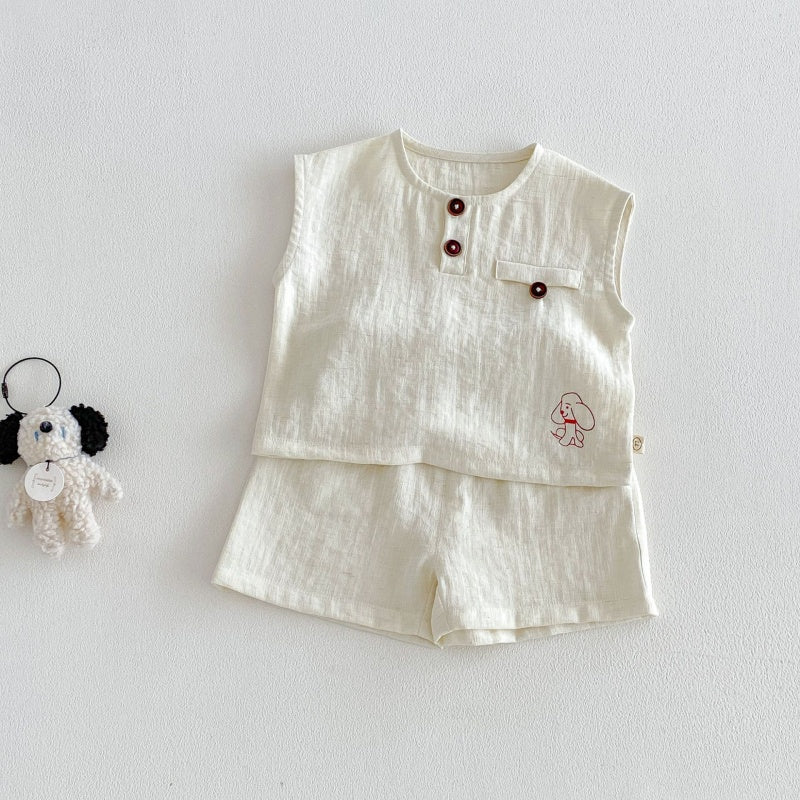 【BABY&KID】夏新作いぬプリントセットアップSK105606