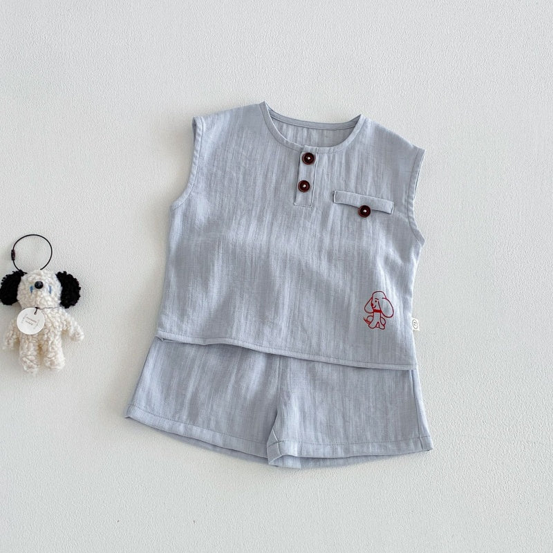 【BABY&KID】夏新作いぬプリントセットアップSK105606