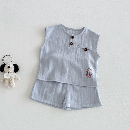 【BABY&KID】夏新作いぬプリントセットアップSK105606