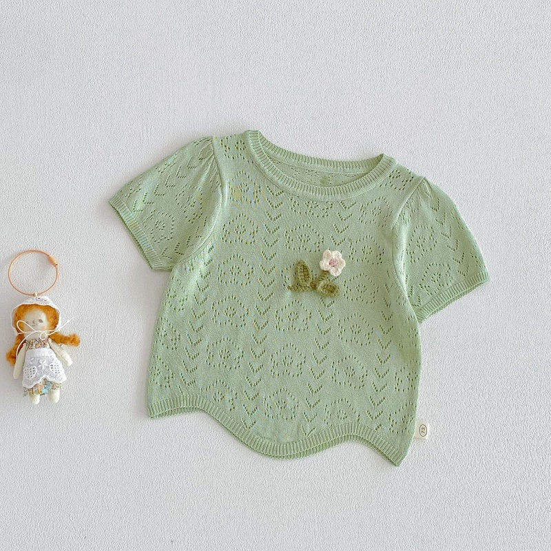 【BABY&KID】夏新作透かし編みトップスSK105518