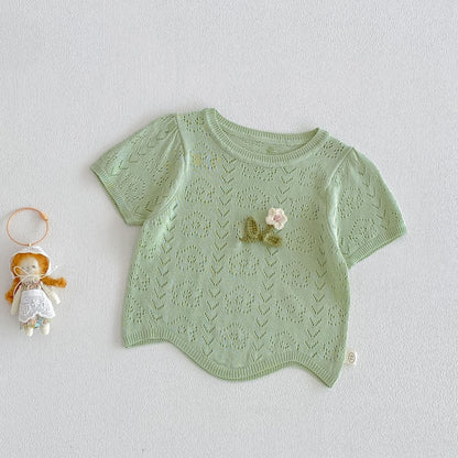 【BABY&KID】夏新作透かし編みトップスSK105518