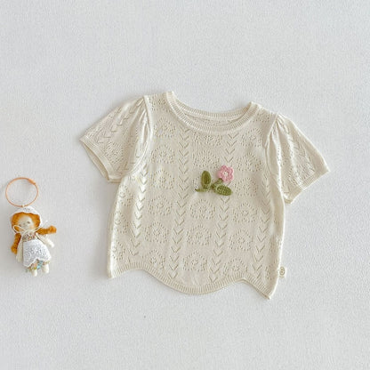 【BABY&KID】夏新作透かし編みトップスSK105518