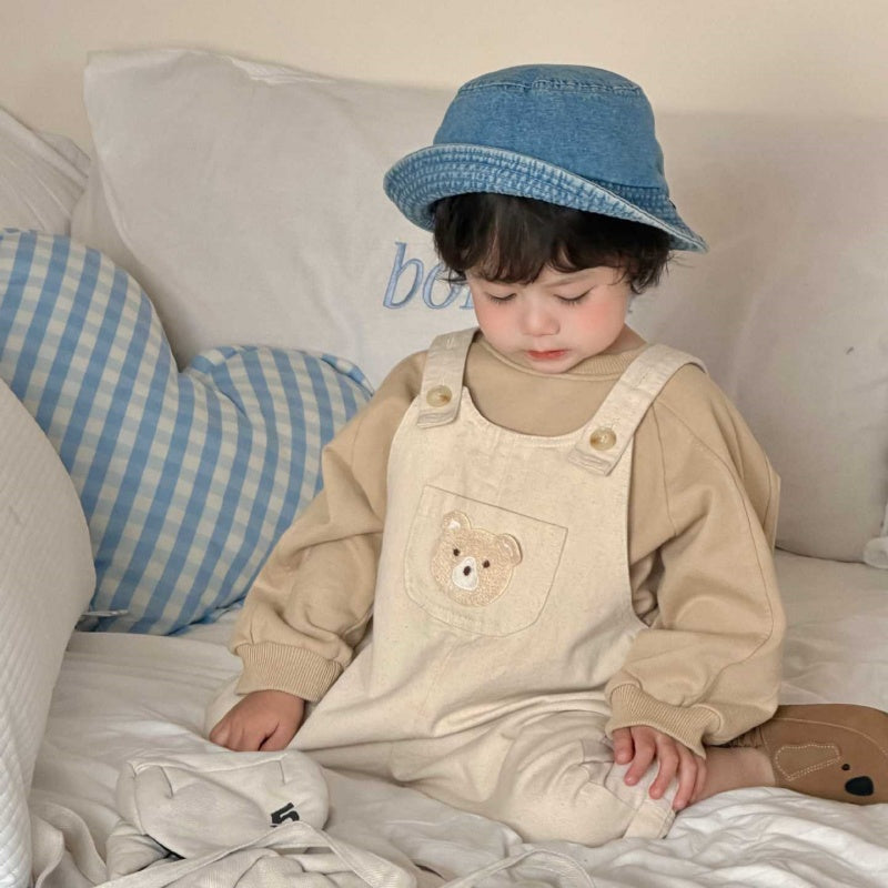 【BABY&KID】ロゴプリントスウェット、くまサロペットSK104010