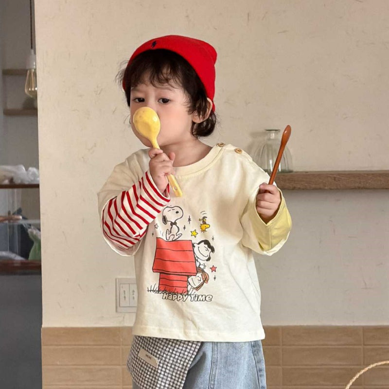 【BABY&KID】カートゥーンプリント長袖、ストレートデニムパンツSK104006