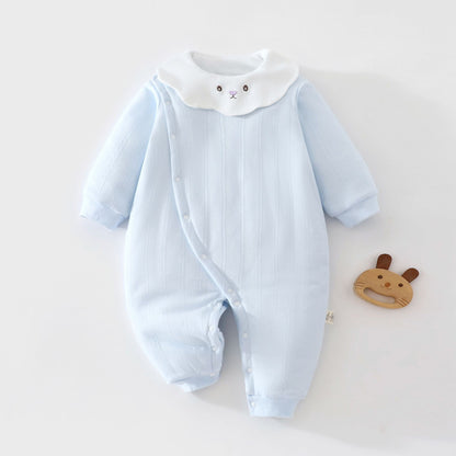【BABY】冬新作丸襟刺繍キルティングカバーオールSK108215