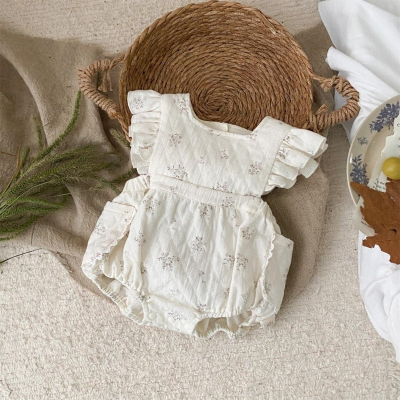 【BABY】小花柄ロンパース、レース襟ロンTSK104302