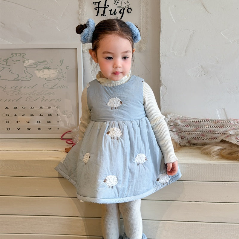 【BABY&KID】冬新作ひつじジャンパースカート、ハイネックニットSK108320
