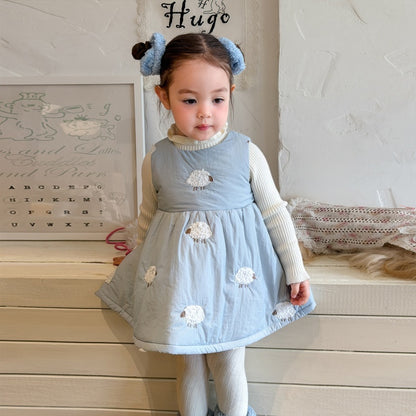 【BABY&KID】冬新作ひつじジャンパースカート、ハイネックニットSK108320