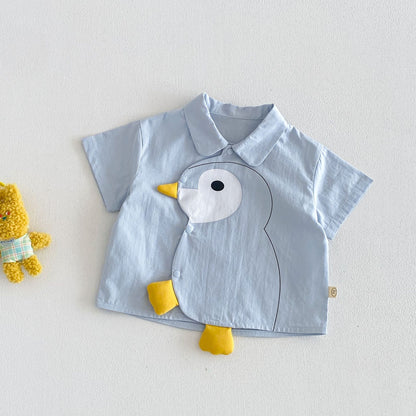 【BABY&KID】夏新作 立体カートゥーンシャツ、刺繍ショートパンツSK105113