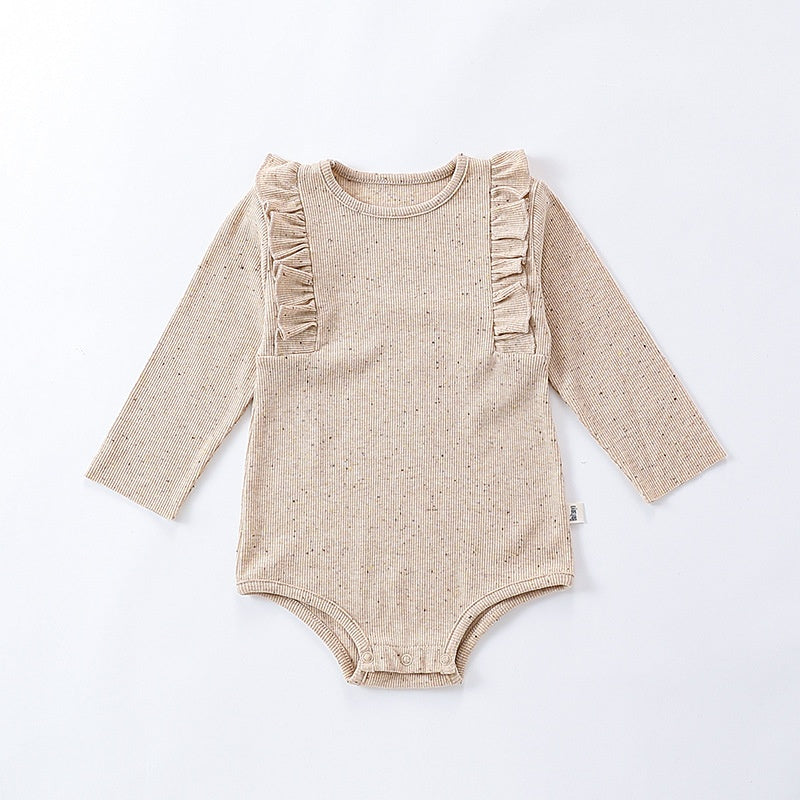【BABY】北欧風無地フリルロンパース、カバーオールSK101313
