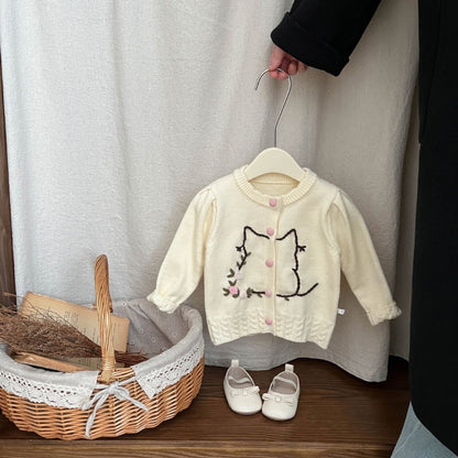 【BABY&KID】韓国風刺繍ニットロンパース、カーディガンSK101835