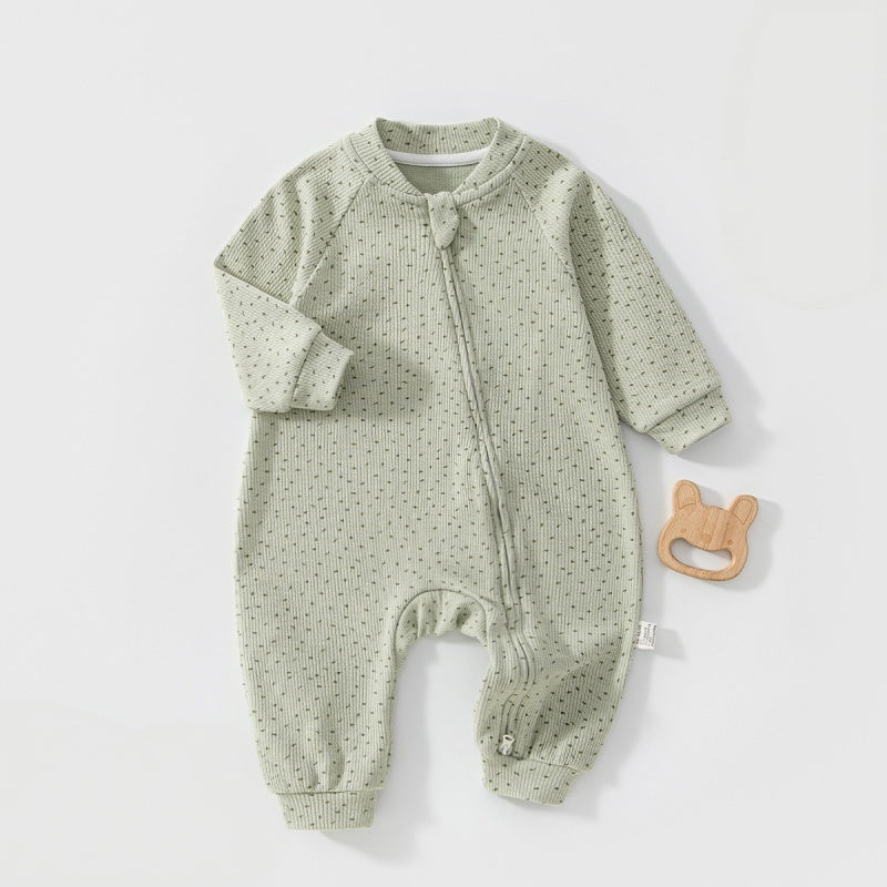 【BABY】総柄斜めファスナーカバーオールSK107523