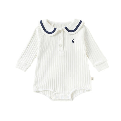 【BABY】北欧風スクール風リブロンパースSK107109