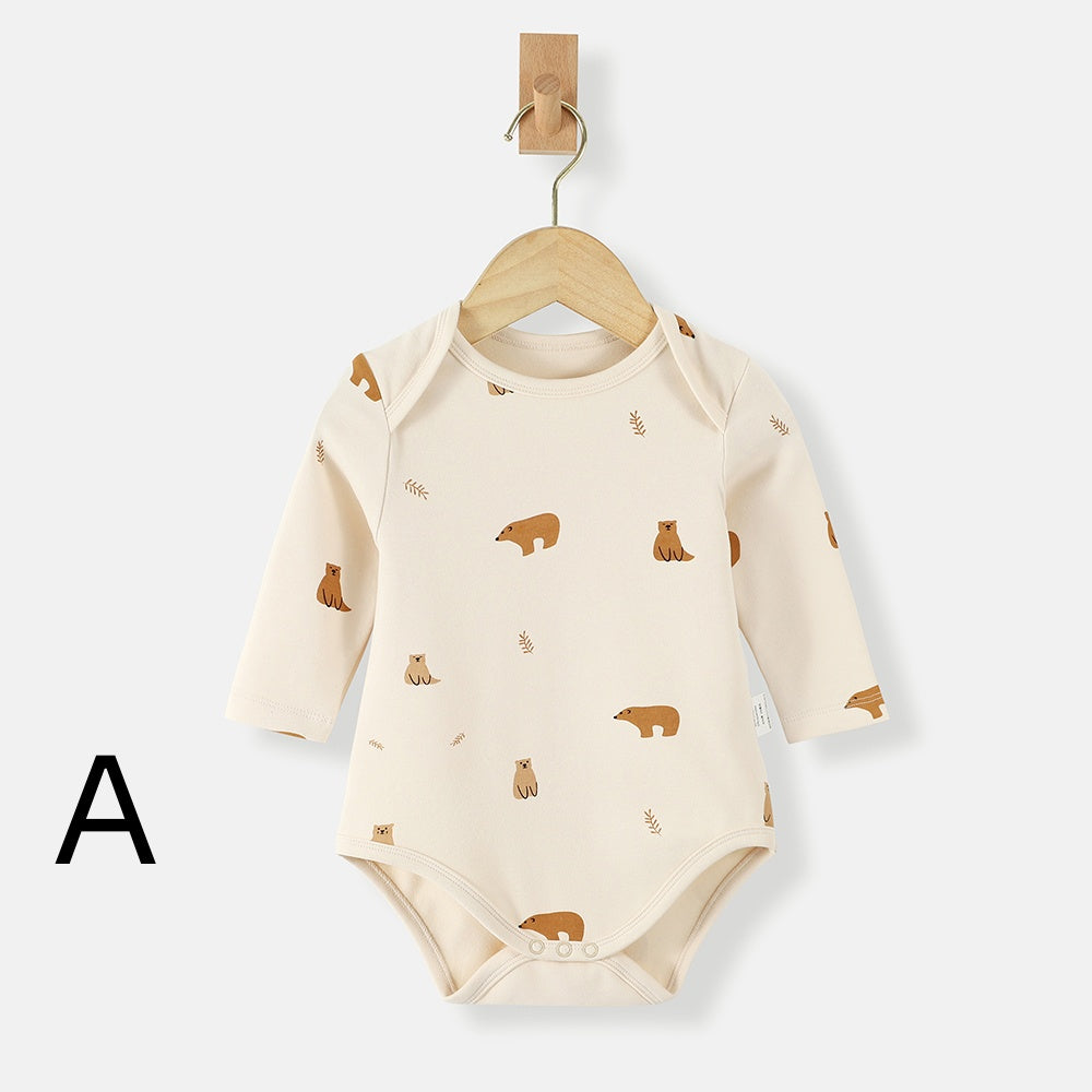 【BABY&KID】北欧風 長袖コットンロンパースSK012507