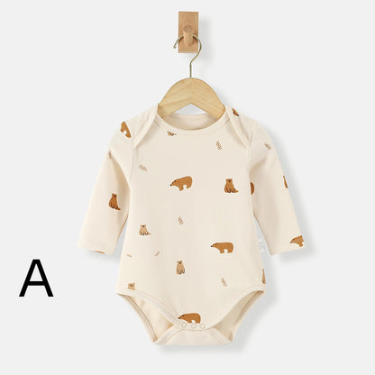 【BABY&KID】北欧風 長袖コットンロンパースSK012507