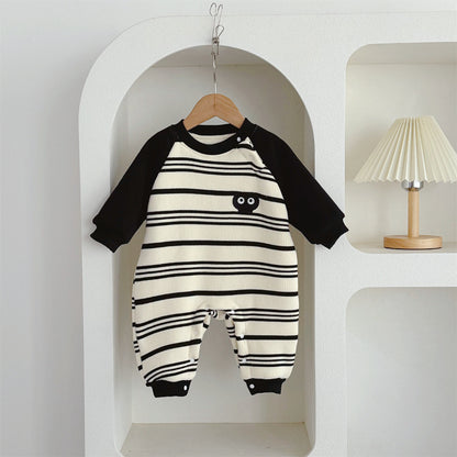 【BABY】冬新作ボーダーあったかカバーオールSK103221