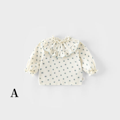 【BABY】小花柄Tシャツ、サロペットロンパースSK100311