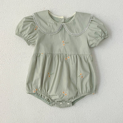 【姉妹服】夏新作 花柄刺繍ロンパース、ワンピースSK081624