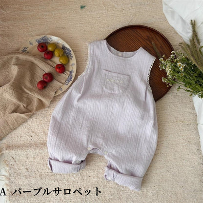 【BABY】やわらかギャザーサロペット、フリル襟ブラウスSK104305